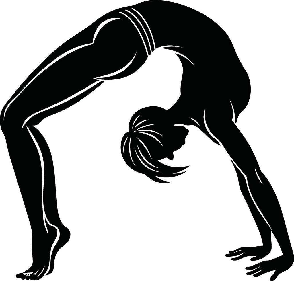 Balanced Wheel Pose Silhouette vector