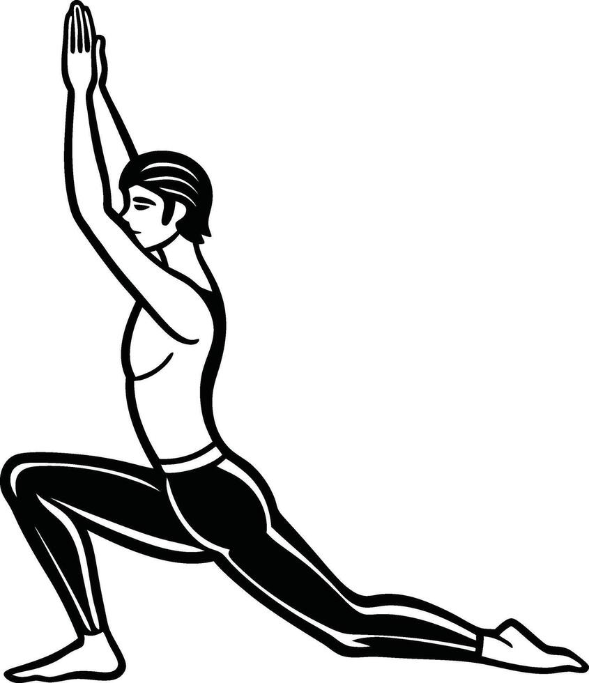 A man is doing yoga in a pose vector