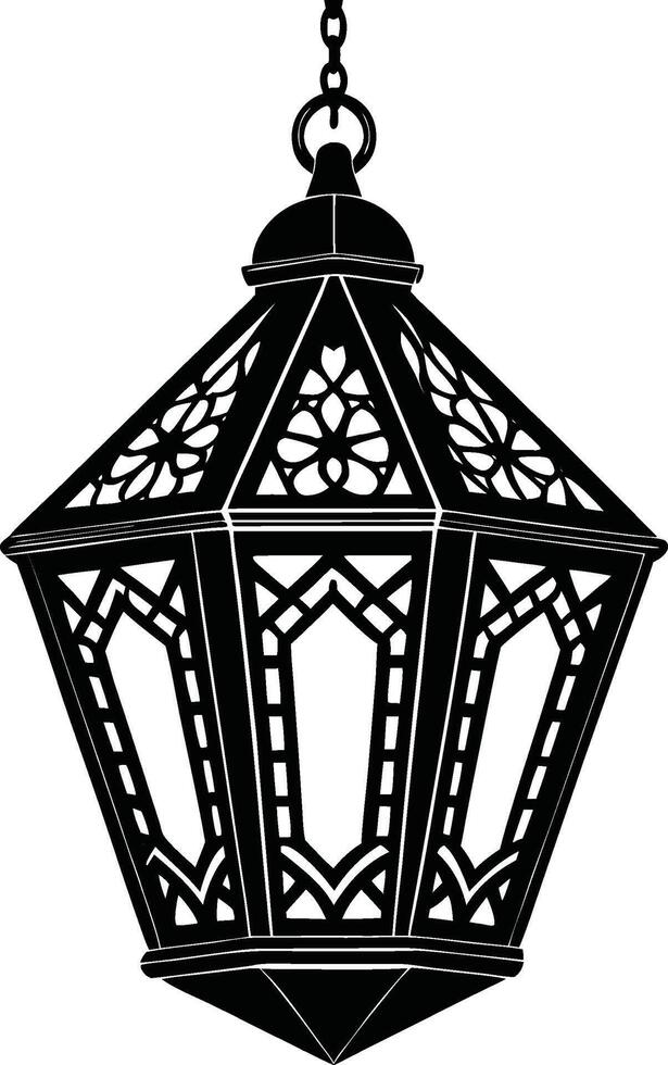 Intricate Lantern Design Silhouette vector