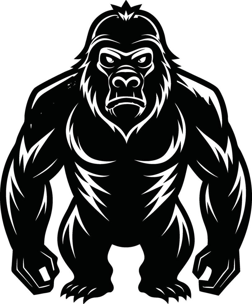 Alpha Gorilla Shadow Silhouette vector