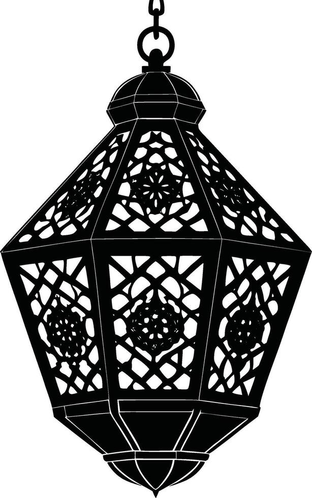 Ornate Moroccan Lantern Silhouette vector