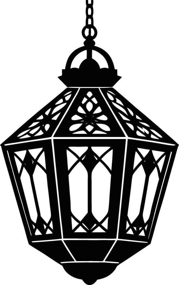 Classic Hanging Lantern Silhouette vector