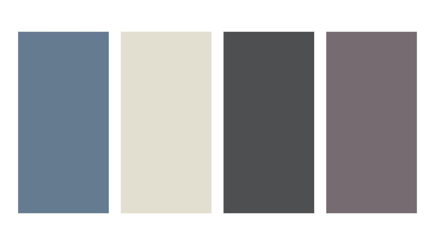 Blue Gray, Ivory, Cool Gray, Gray color palette. Set of bright color palette combination in rgb hex. Color palette for ui ux design. Abstract illustration for your graphic design, banner, poster vector