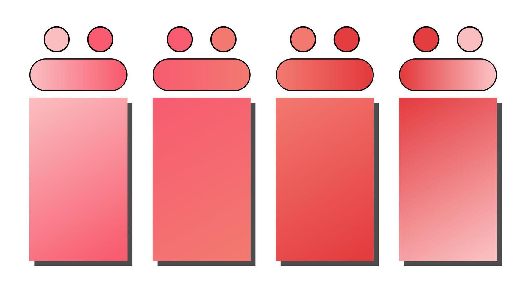 Set of gradient background. Cover set design with Rose Quartz, Red, Coral, Cinnabar color. Beautiful abstract gradient for covers, wallpapers, branding, business cards illustration vector