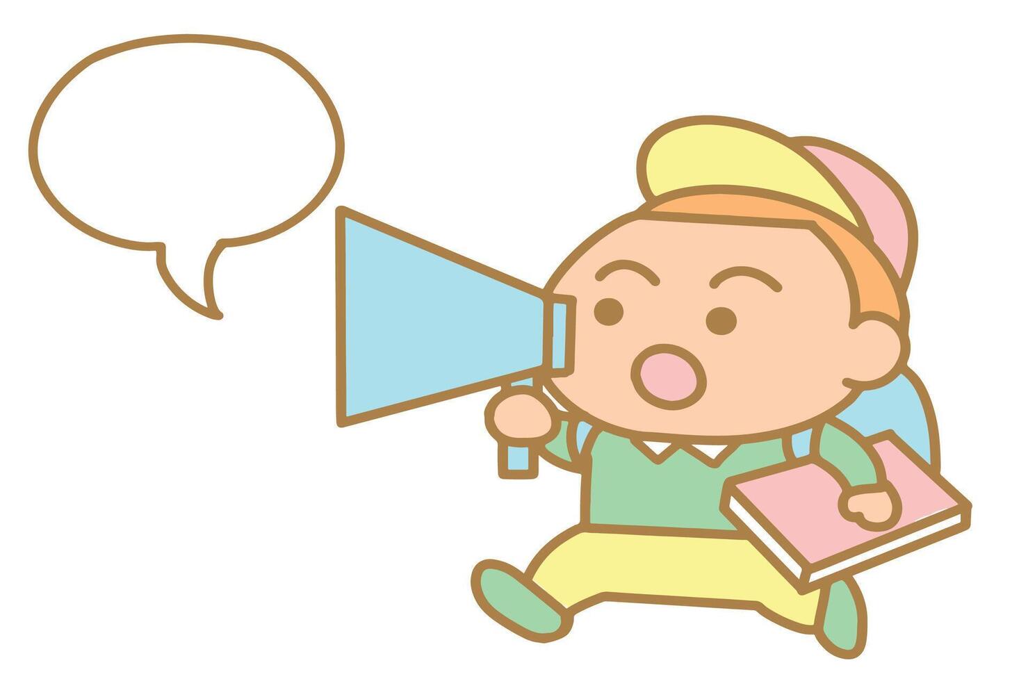 The boy proclaimed news clip art. vector