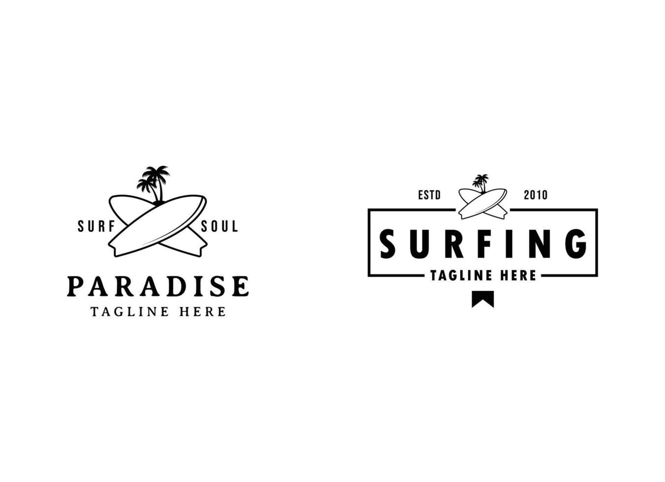 Vintage emblem with surfboards for surf club or t shirt print. vector