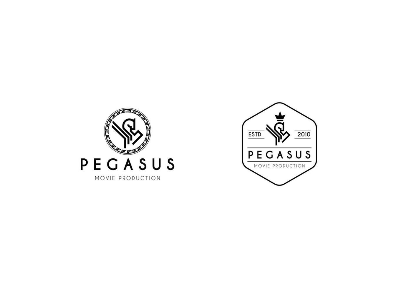 Pegasus Horse logo design illustration vector