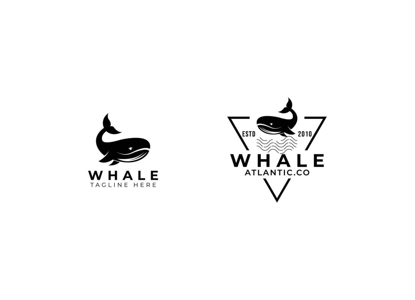 Ocean Whale Logo Design vector