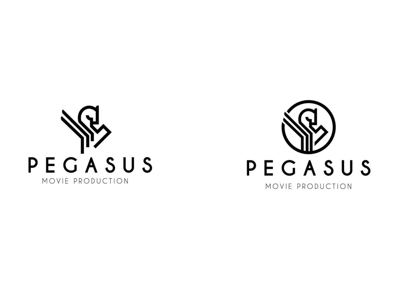 Minimalist Flying Pegasus Logo Design vector