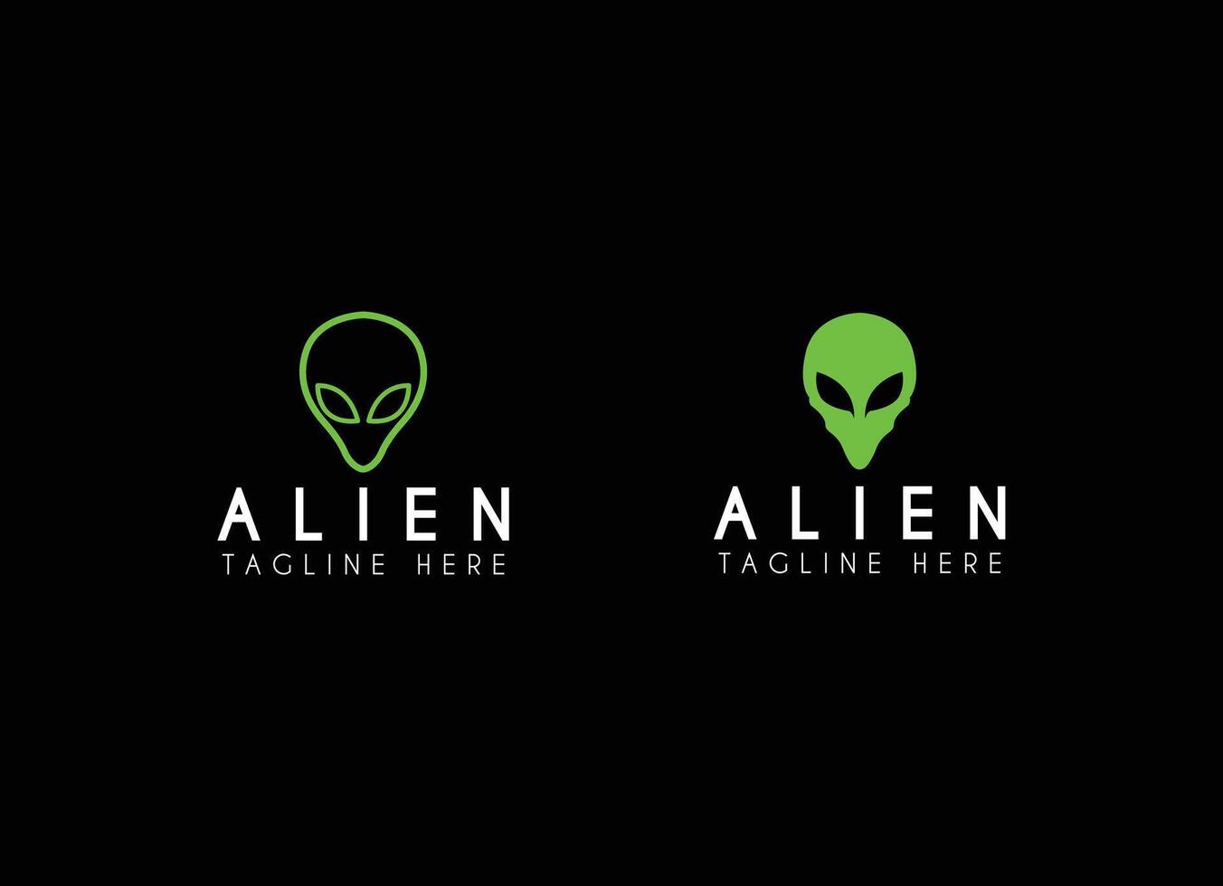 Minimalist Alien Logo Design vector