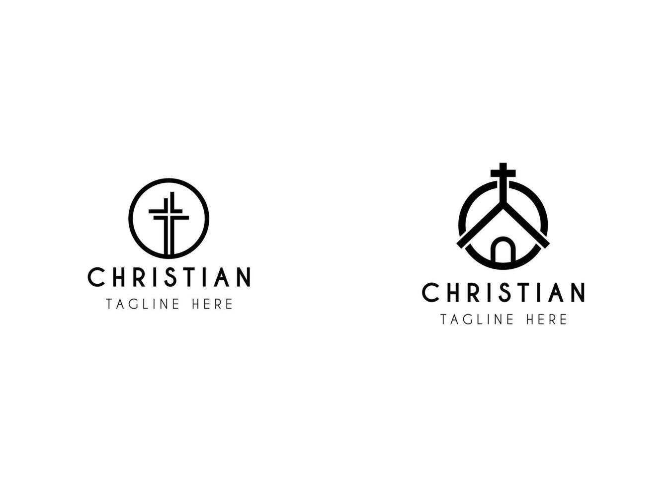 Christian Church Building Logo Design vector