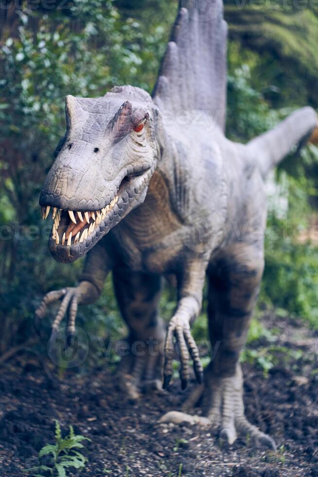 Spinosaurus was a fairly large animal and had large forelimbs armed with large sharp claws. With space to copy photo