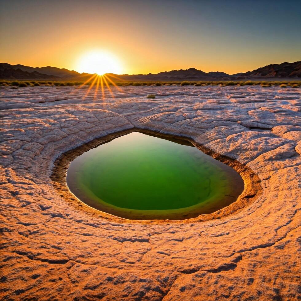 A small lake at sunset photo