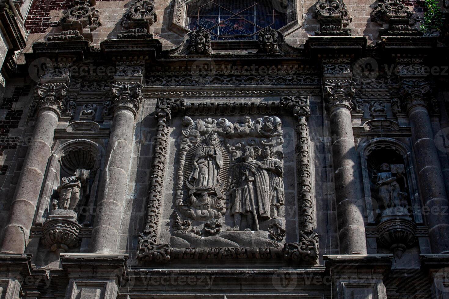 Facade of the old Basilica of Guadalupe known as Expiatory Temple of Christ the King built in 1709 in Mexico City. photo