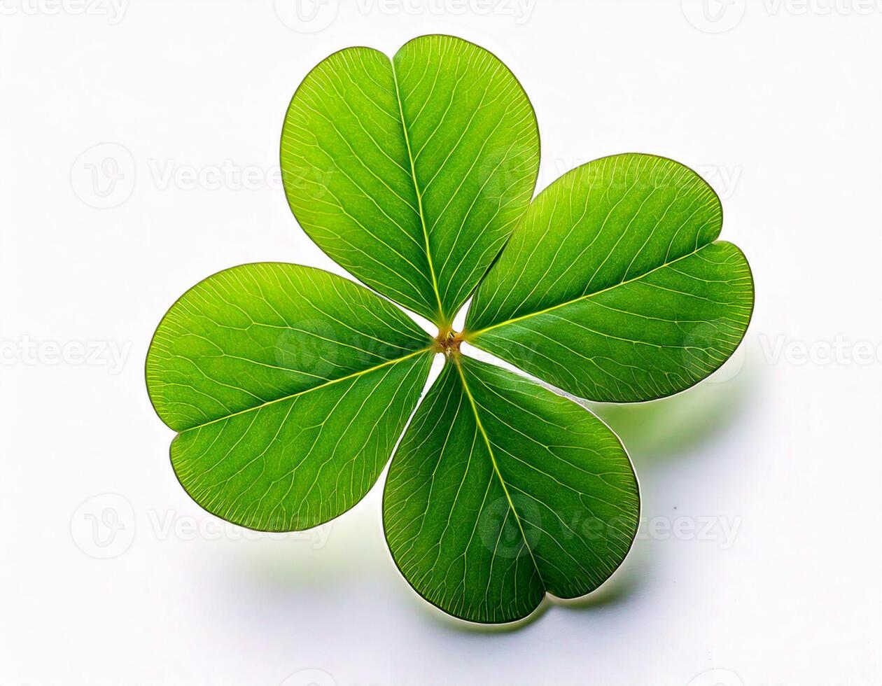 Clover leaf, isolated white background photo
