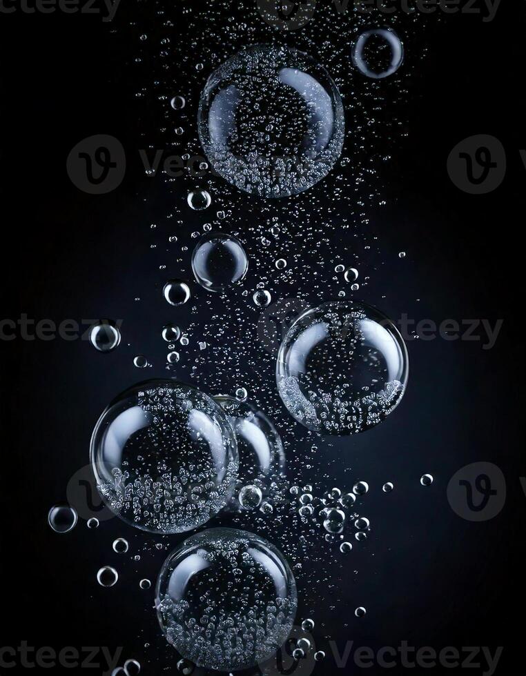 Bubbles in a black background photo