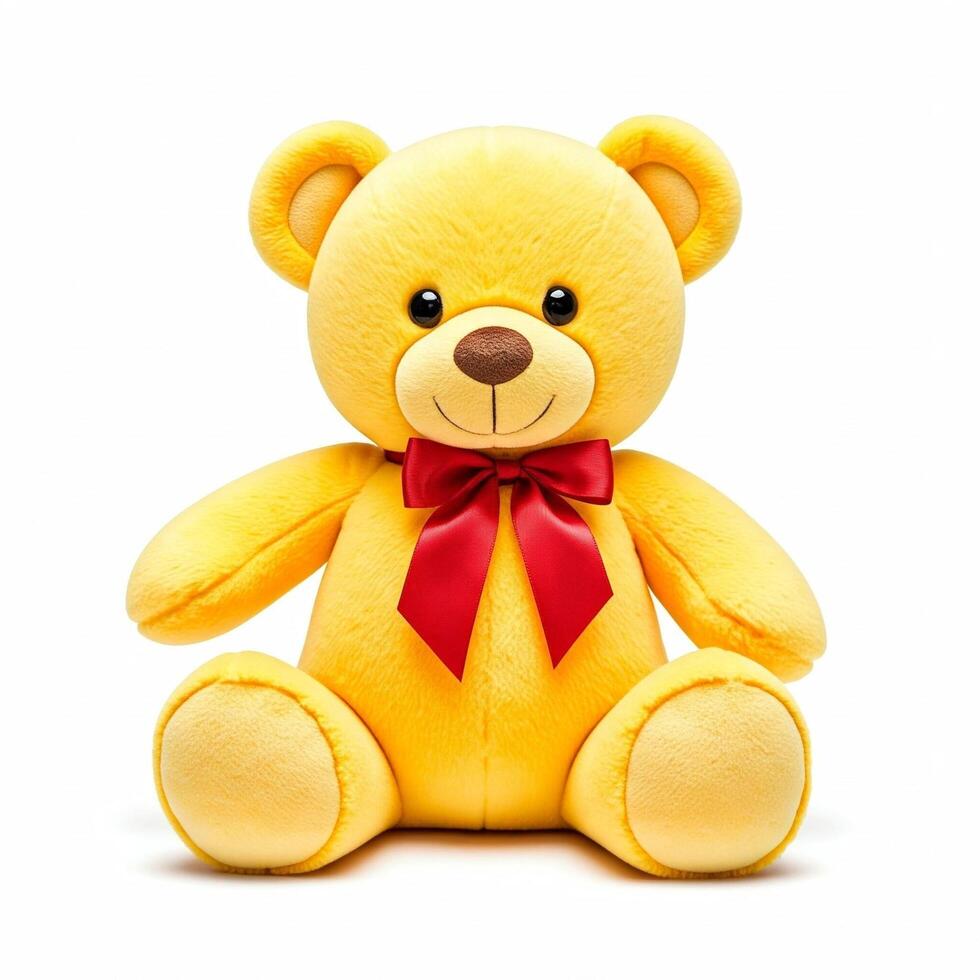 Yellow teddy Bear on White Background photo