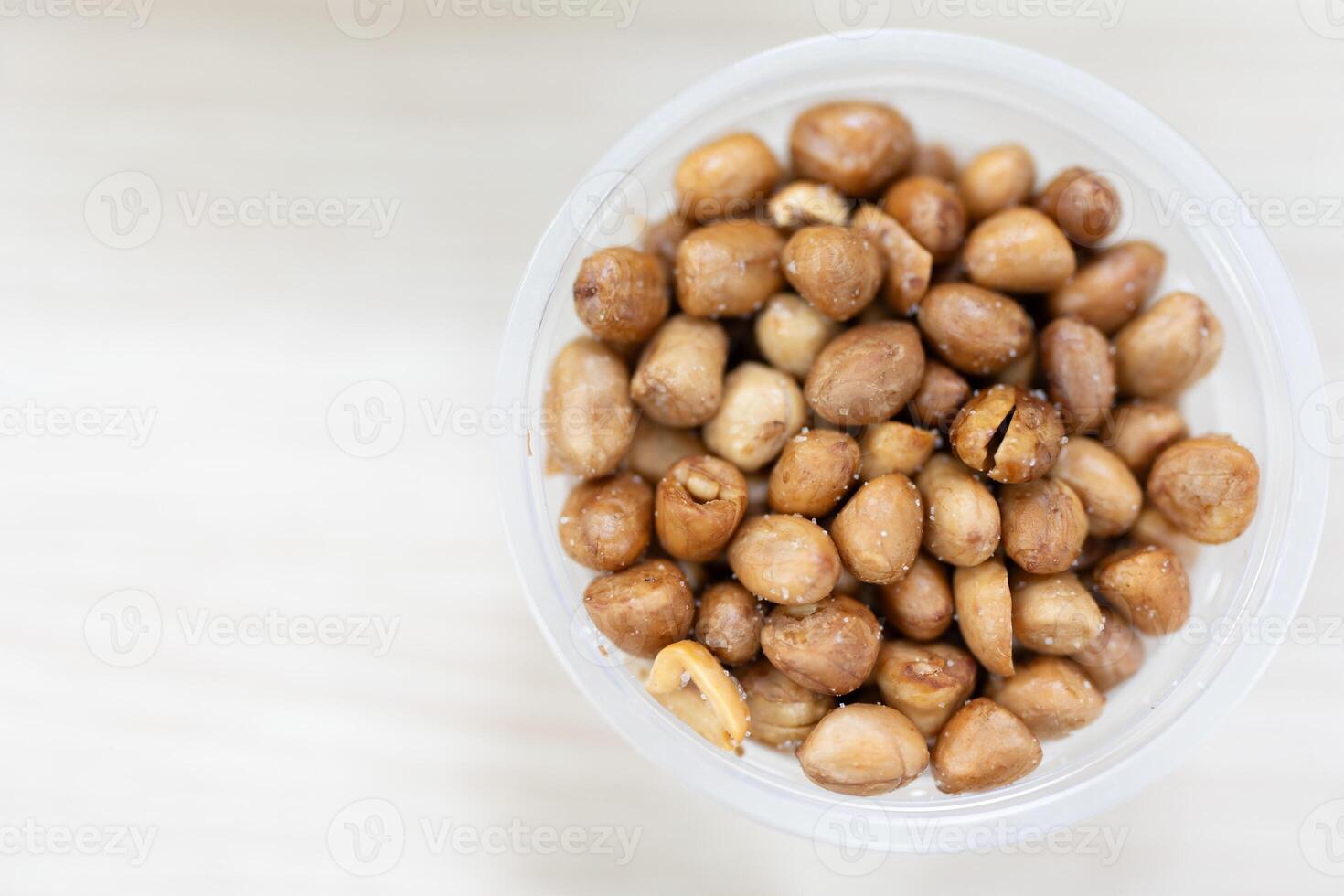 Roasted peeled peanuts mix salt photo