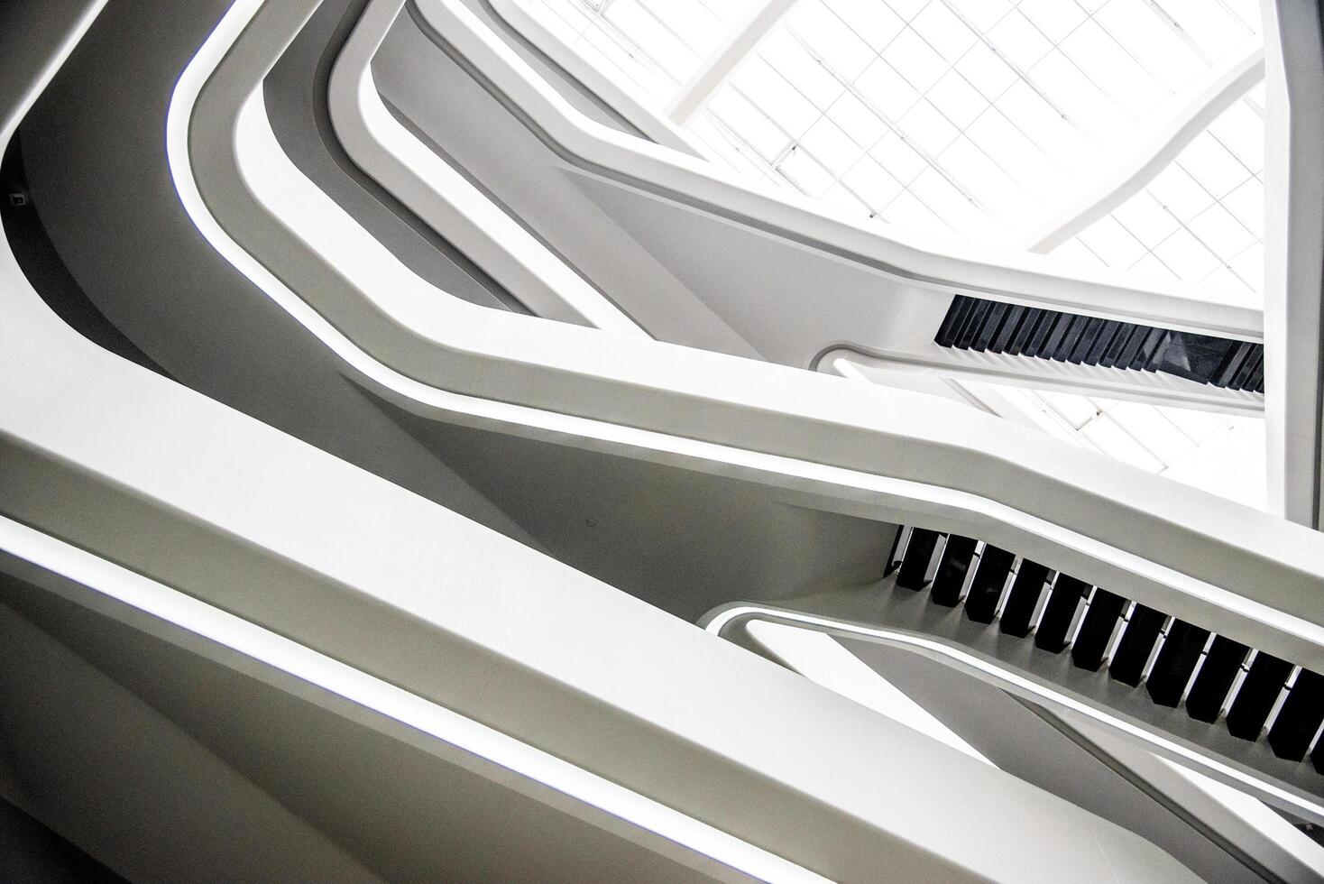 Moscow, Russia, Jule 2017, interior Dominion Tower nice Center architect Zaha Hadid photo