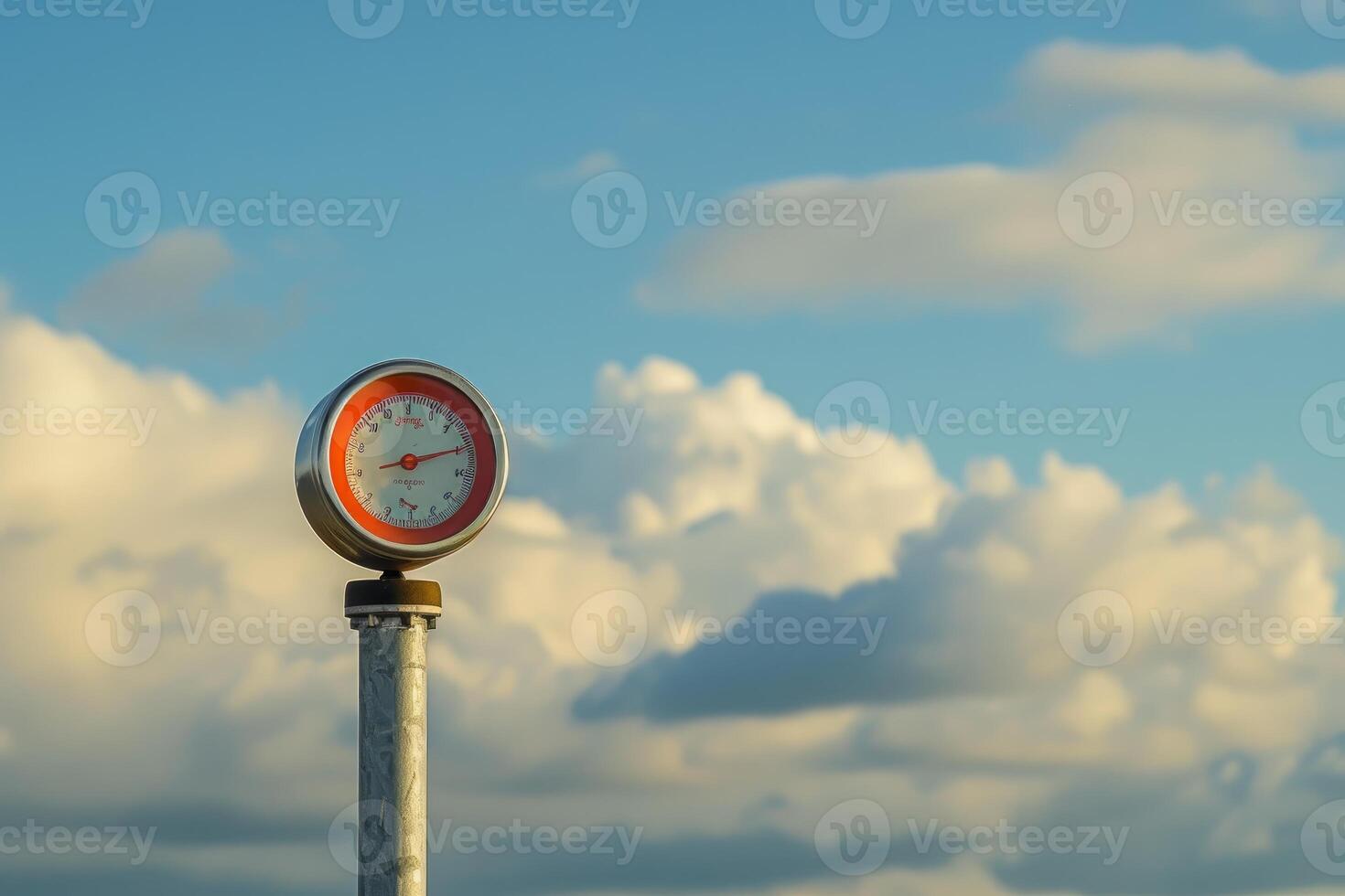 Old style analog clock showing almost noon time lapse with clouds passing by photo