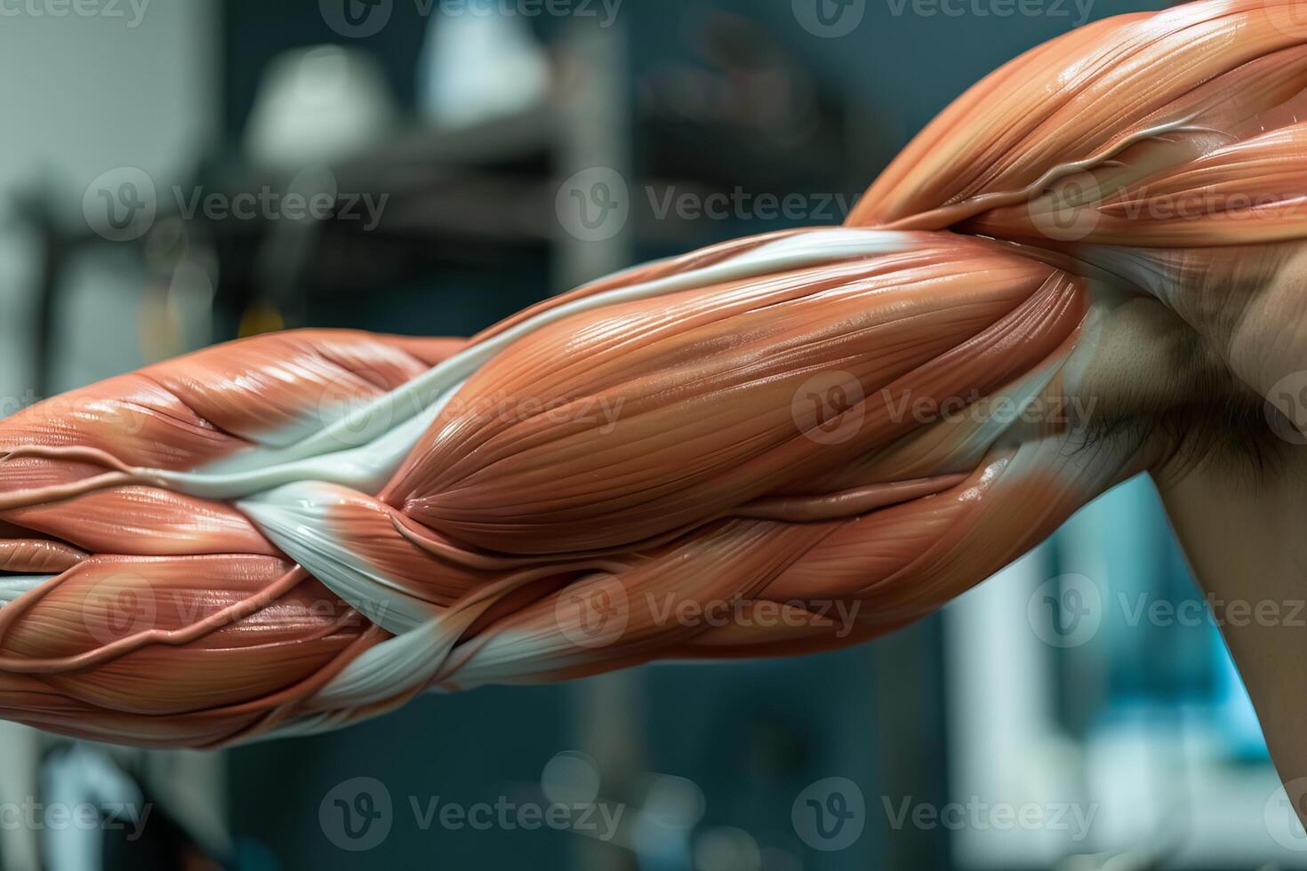 Human anatomy showing muscle structure of the arm photo