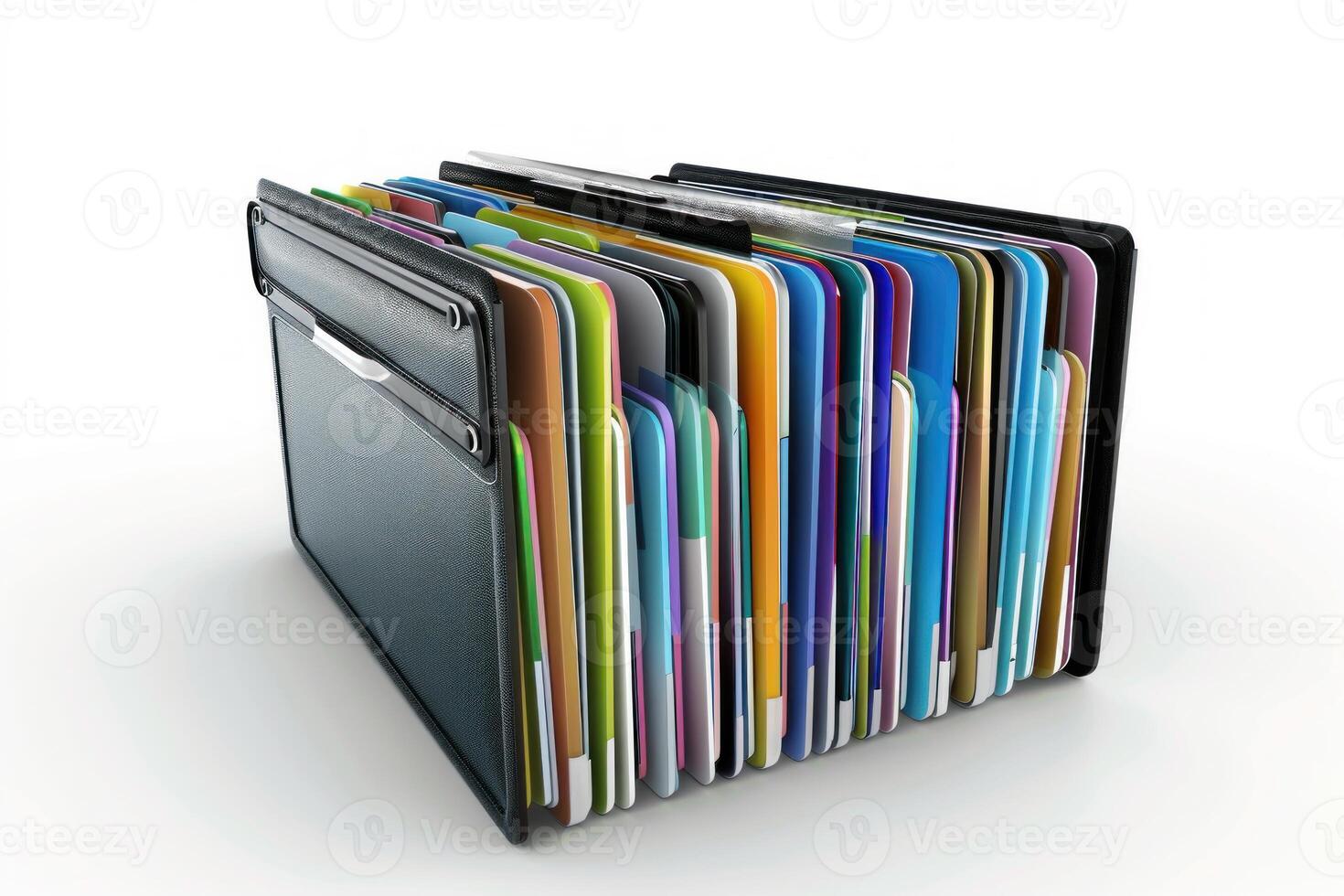 File folders expanding out of filing cabinet drawer photo