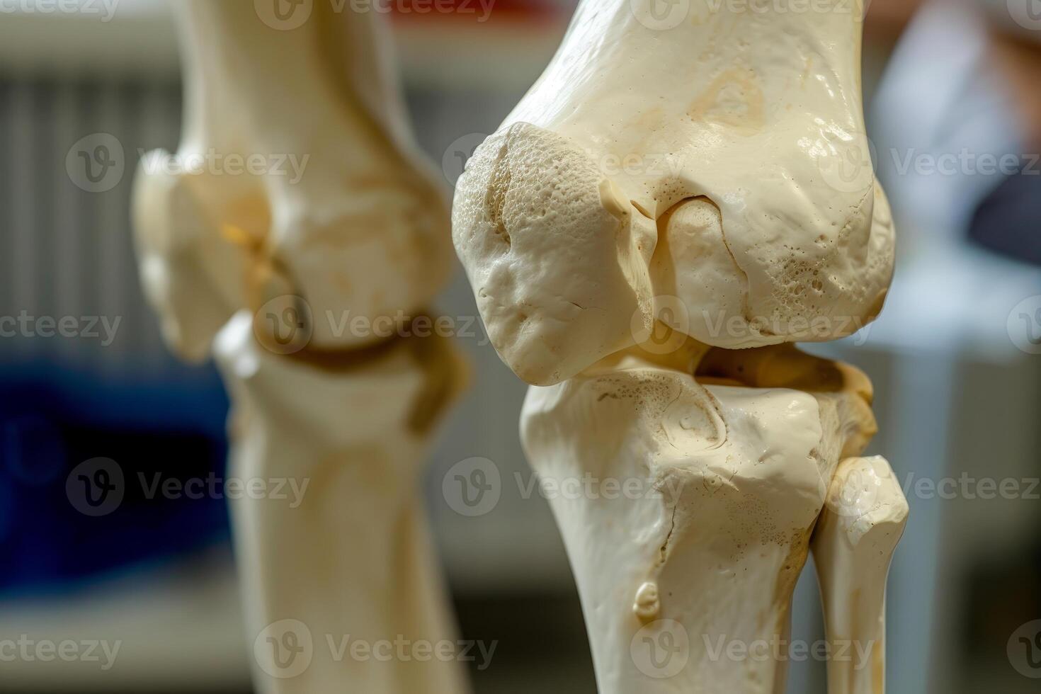 Artificial human knee joint demonstrating mobility and flexibility photo
