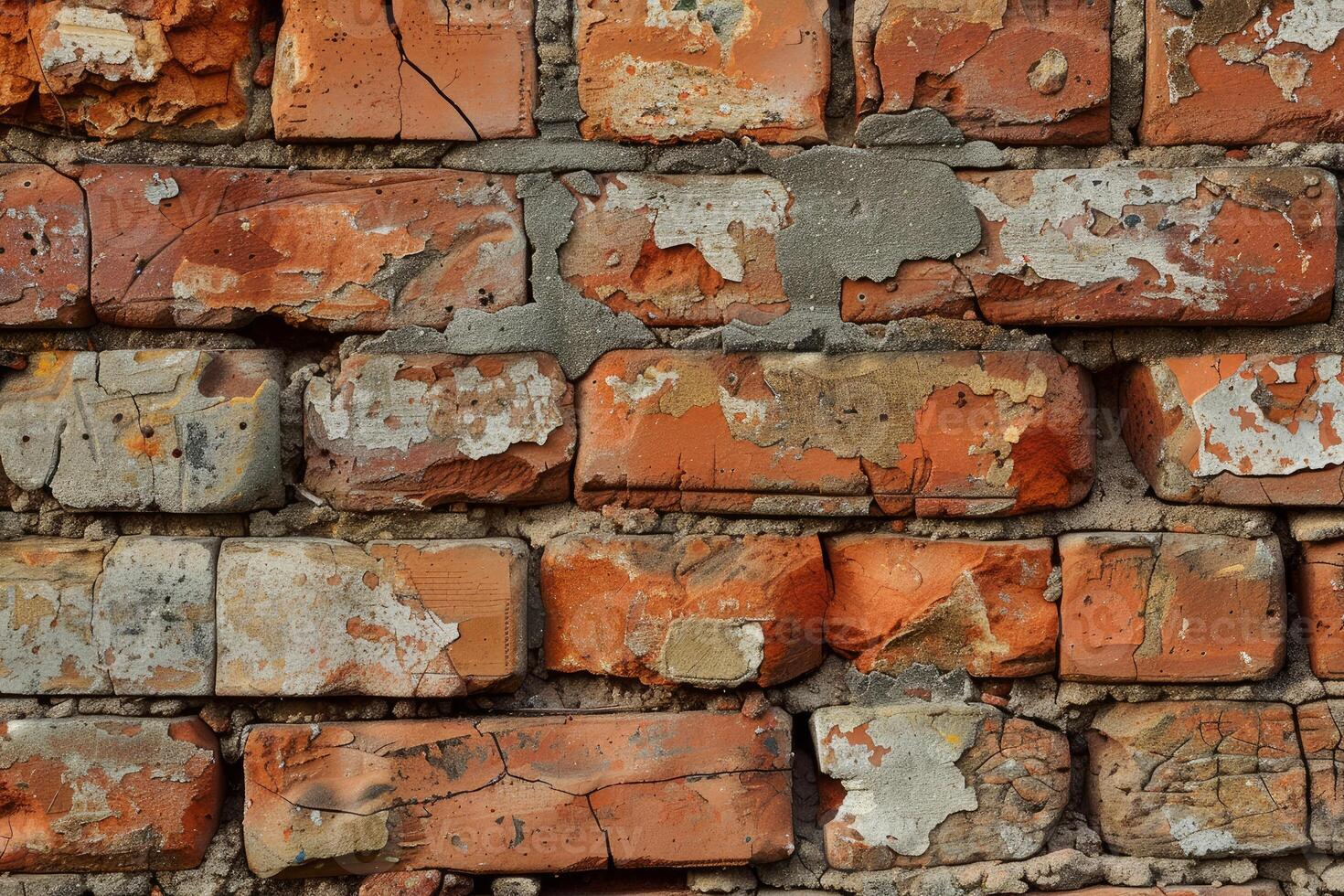 Old damaged brick wall photo