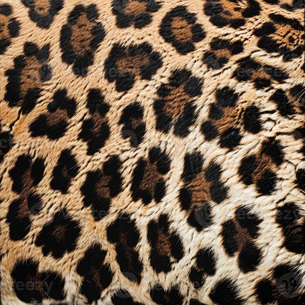 Real leopard fur closeup showing spots and texture photo