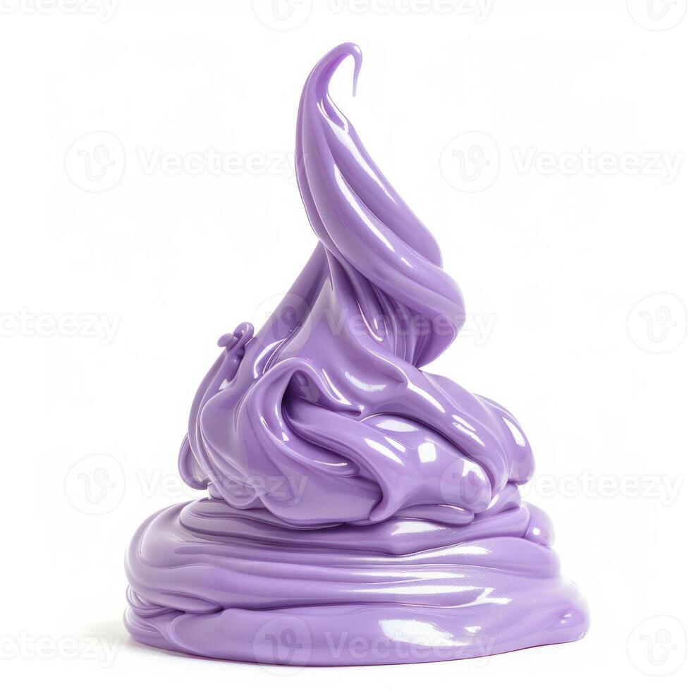 Purple slime forming a peak on white background photo