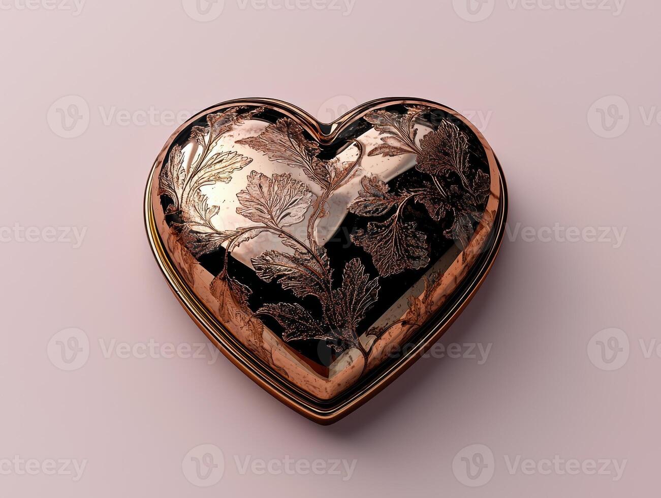 Heart shaped box with floral design. photo