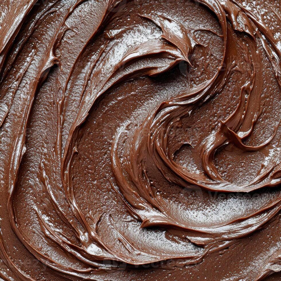 Close up of rich, creamy chocolate swirl texture photo