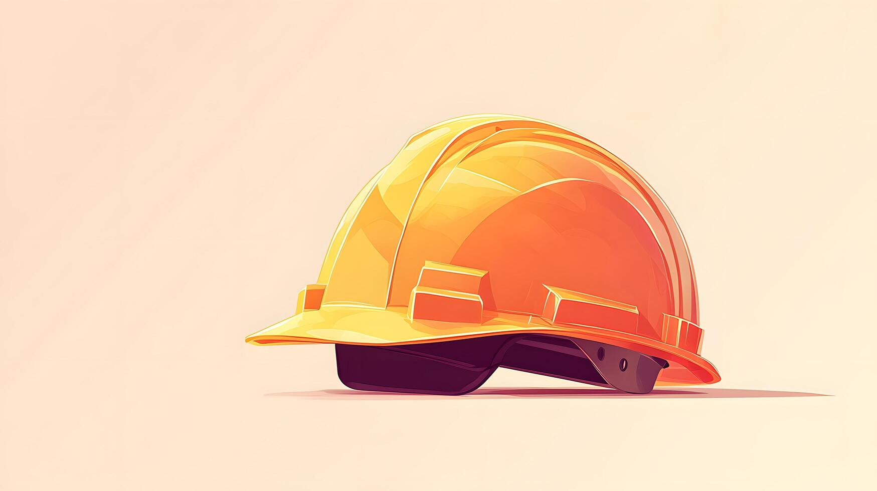 Minimalist cartoon illustration of yellow safety helmet, featuring simple clean design with soft shadows and smooth edges in professional art style. compliance photo