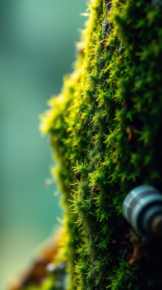 A close up of moss on a tree photo