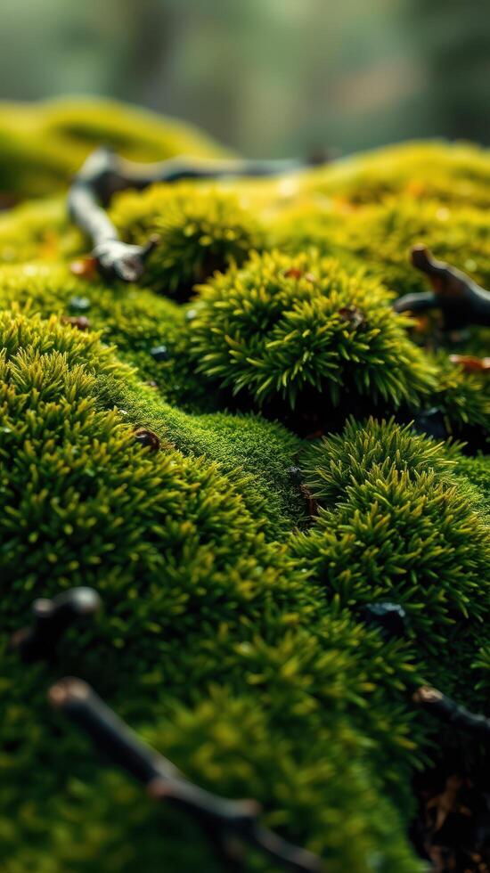 A close up of moss on a rock photo