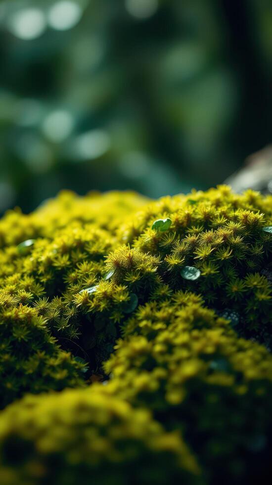 A close up of moss on a tree photo