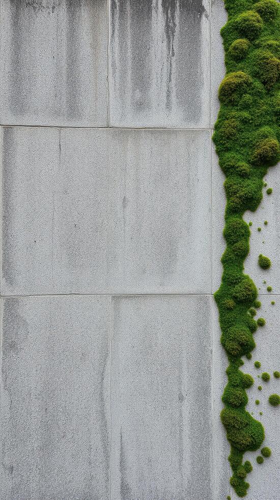 A wall with moss growing on it photo
