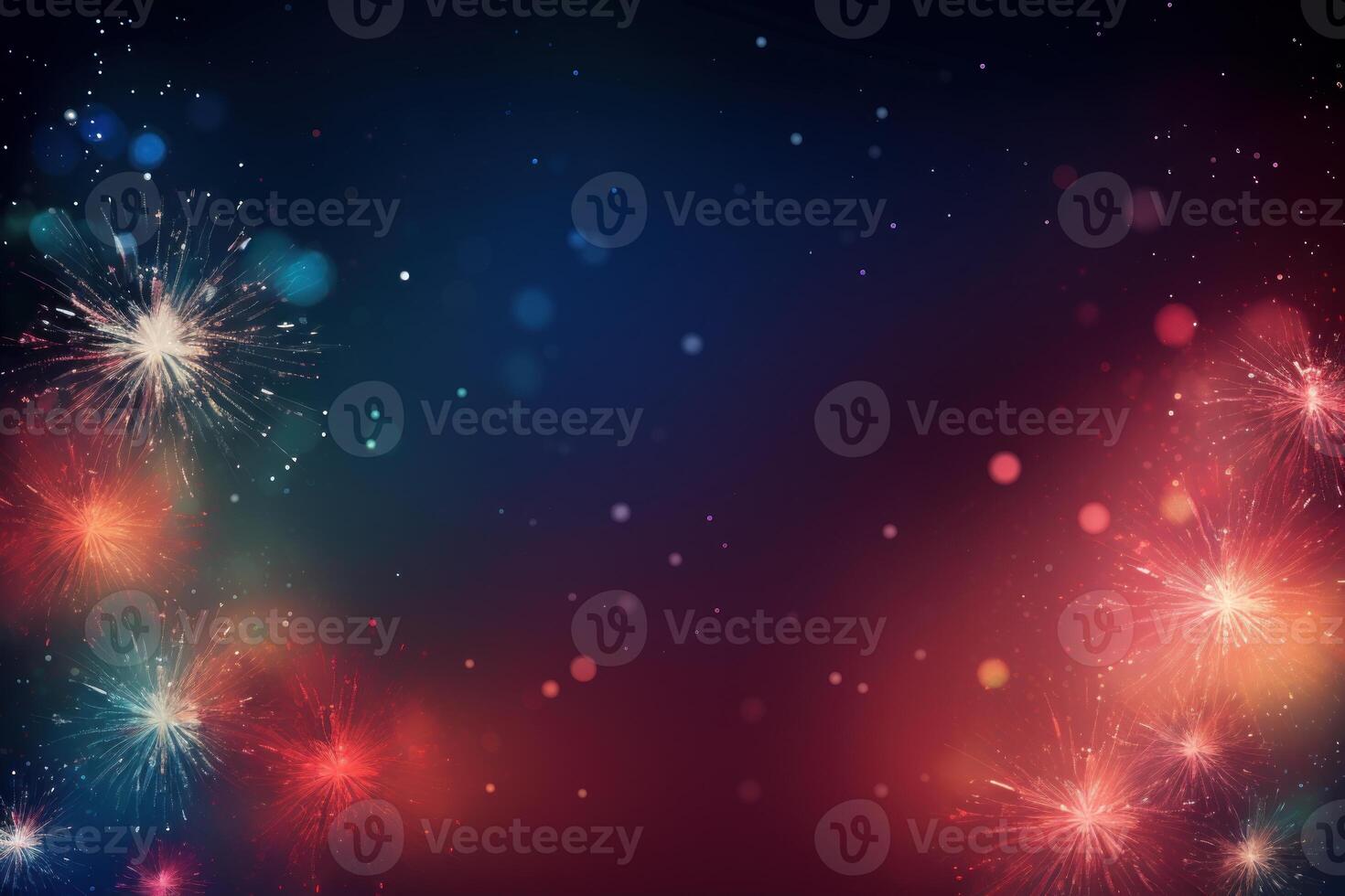 Colorful fireworks exploding in the night sky creating a festive atmosphere photo