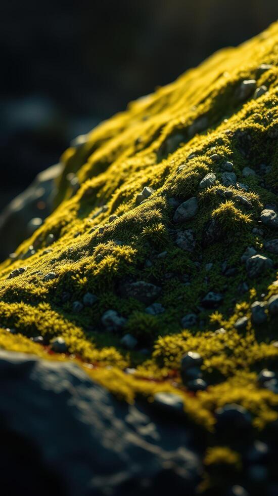 A close up of moss on a rock photo