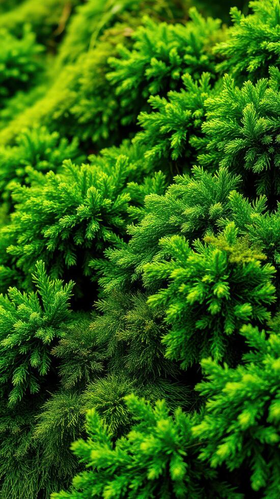 Green moss on a tree photo