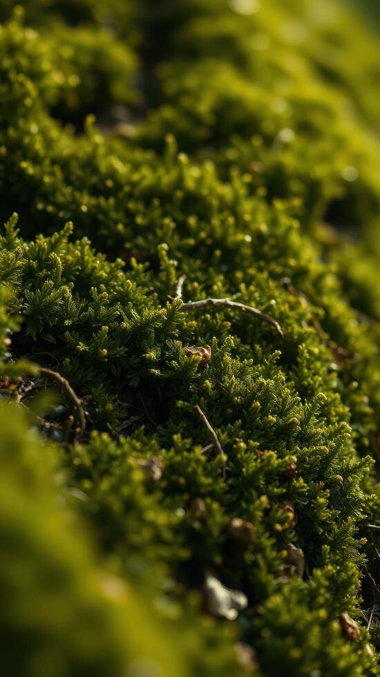 A close up of moss growing on a tree photo