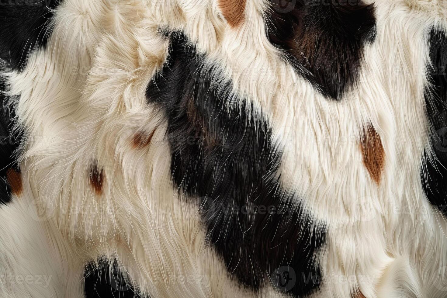 Real cow skin with fur showing animal hide texture photo