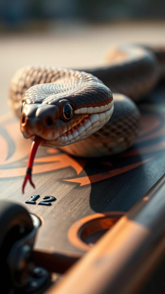 A snake on a skateboard photo