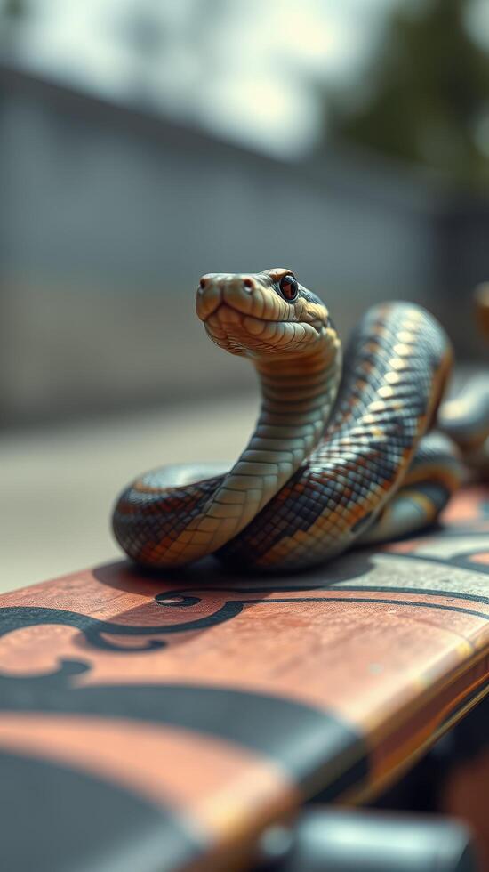 A snake on a skateboard photo