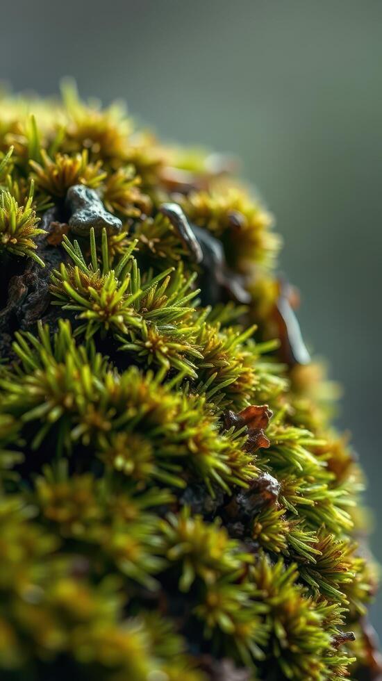 A close up of moss on a rock photo