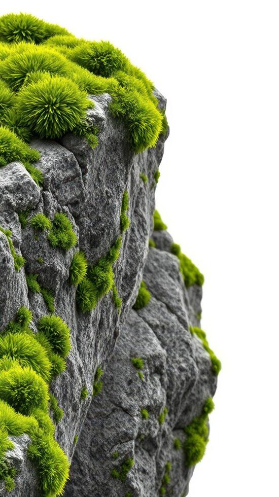 A rock with moss growing on it photo