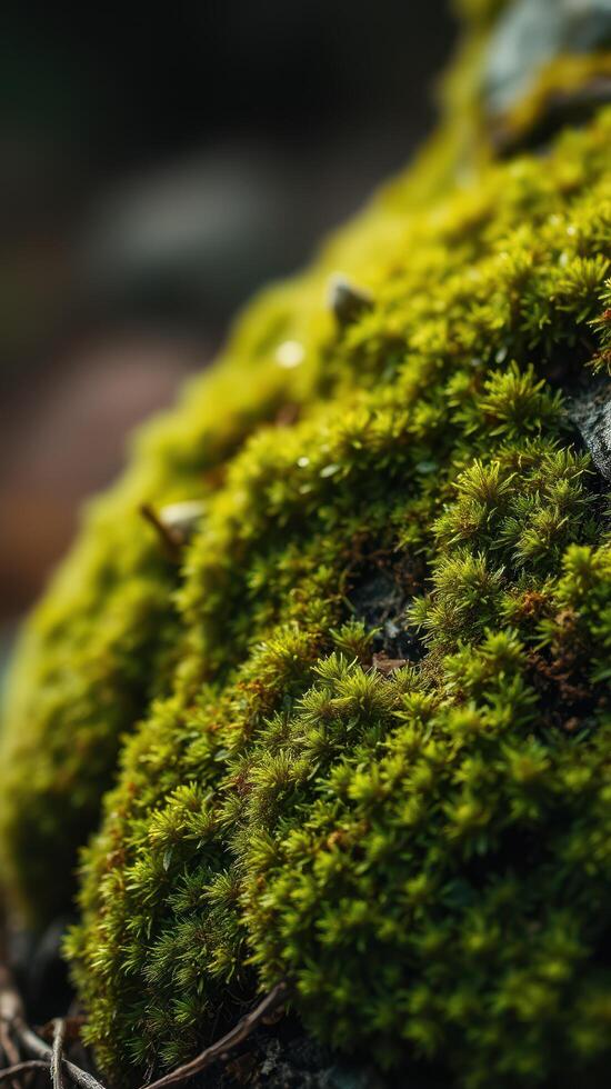 A close up of moss growing on a rock photo