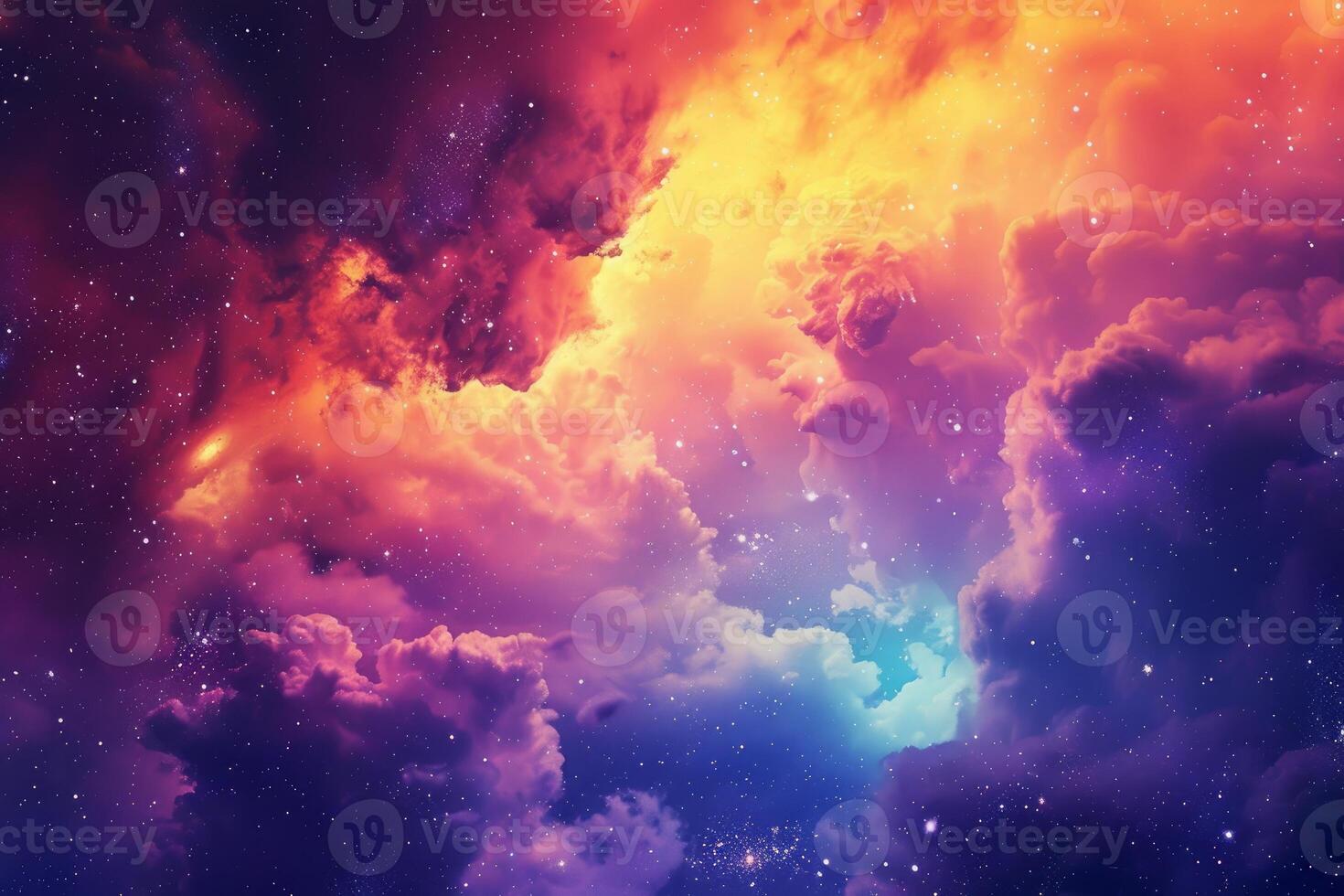 Nebula clouds and stars creating a breathtaking cosmic landscape photo