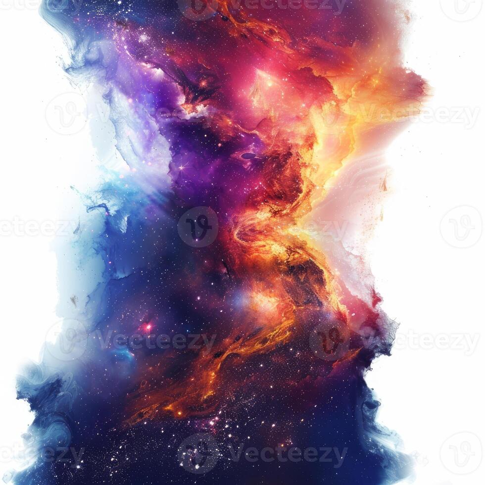 Colorful space smoke expanding in the universe with stars and nebulae photo