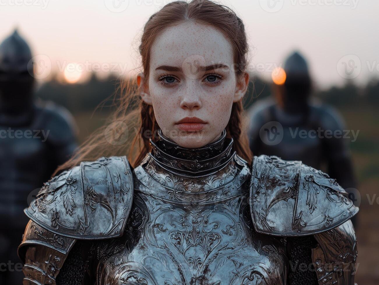 Female knight in shining armor photo
